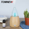 TOMNEW Glass Essential Oil Diffuser Wood Aromatherapy Aroma Mist Maker Fogger Incense Aromatic Machine with 7 Colors LED Light
