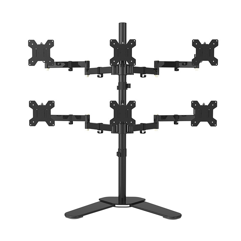 Zhiercheng ML68126 17-24 inch six-screen computer monitor bracket 6 screen splicing multi-screen viewing LCD computer bracket desktop desktop bracket six-screen pedestal