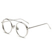 SHAUNA Wide Bridge Fashion Thick Metal Glasses Frame Women Round Eyeglasses Retro Men Anti-Blue Rays Clear Lens