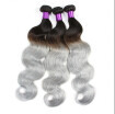 Remeehi 100gBundle 7A Brazilian Body Wave Weft Human Hair Extensions Weave 1B Black Grey Ombre