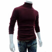 Turtleneck Cotton Plain Long Sleeve Pullover Mens Sweaters