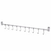 Multi-purpose 304 Stainless Steel Wall-mounted Hook Rack Hanger Storage Organizer for Kitchen Bathroom with 10pcs Moveable Hooks