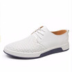 New 2018 Men Casual Shoes Leather Summer Breathable Holes Luxury Brand Flat Shoes for Men Drop Shipping