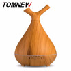 TOMNEW 400ML Humidifiers Ultrasonic Timing Aroma Diffuser Aromatherapy Essential Oil Diffuser Wood Grain with Light for Home Spa