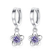 Clear Cubic Zirconia Drop Earrings Jewelry Women Flower Simple Style Earrings Accessories Valentines Day Gift WHEJ77