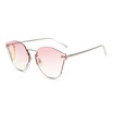 SHAUNA Unique Chain Decoration Women Rimless Sunglasses Fashion Men Tea Champange Shades UV400