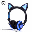 wired Stereo Cat Ear Headphones Flashing Glowing cat ear headphones Gaming Headset Earphone 7 Colors LED light