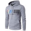 Fashion Mens Casual Tops Print Pullover Sweaters Pockets Drawstring Hoodies