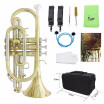 Cornet Packs Professional Bb Flat Cornet Brass Instrument with Gloves Cleaning Kit