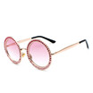 SHAUNA Luxury Crystal Decoration Women Super Round Sunglasses Oversize Ladies Gradient Lens Glasses UV400