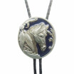 Vintage Blue Enamel Western Horse Head Oval Bolo Tie also Stock in US