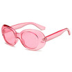 SHAUNA Trending Candy Colors Women Oval Sunglasses Fashion Men Glitter Transparent Red Yellow Green Purple Glasses UV400
