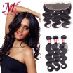 Moko Hair Brazilian 3 Bundles Body Wave with Lace Frontal Body Wave with 13x4 Closure Virgin Human Hair Weave with Closure