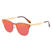 SHAUNA Integrated Lens Retro Women Sunglasses Fashion Nail Decoration Men Red Mirror Lens Shades UV400