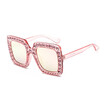SHAUNA Luxury Crystal Decoration Oversize Frame Women Square Sunglasses Fashion Ladies Gradient Lens Glasses UV400