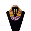 6 Strands Water Drops Beads Handmade African Wedding Statement Necklace Nigerian Wedding Beads African Jewelry Set for Women