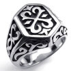 Hpolw Stainless Steel Thors Hammer Mens Ring Color Black Silver