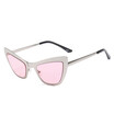 SHAUNA Fashion Metal Frame Women Cat Eye Sunglasses Trending Clear Red Lens Glasses UV400