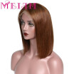 MEIEM Bob Lace Front Human Hair Wigs With Baby Hair Pre Plucked Brazilian Remy Straight Short Bob Wig For Women