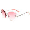 SHAUNA Fashion Women Rimless Sunglasses Classic Ladies Cat Eye Gradient Lens Shades UV400