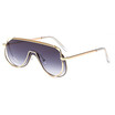 SHAUNA Oversize Women Pilot Sunglasses Unique Double Rims Men Integrated Champagne Pink Sun Glasses UV400