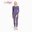 INTERIGHT Qiuyi Qiuku 50S long-staple cotton spandex comfortable warm female round neck suit ingenuity to create Jingshu cotton craft white M