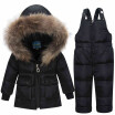 2018 New Winter for Boys Girls Ski Suit Children Duck Down Clothing Set Baby Warm Jacket Pants Overalls Kids Clothes Snowsuit