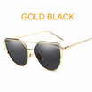 Cat Eye vintage Brand designer rose gold mirror Sunglasses For Women Metal Reflective flat lens Sun Glasses Female oculossend box