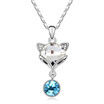 Austrian Crystal Cute Fox Pendant Necklace For Women Girls Chain Charm White Gold Plated 12590