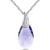 High Quality Water Drop Pendant Women Jewelry Blue Crystal from Austrian Necklace White Gold Plated Fashion Gift 27255