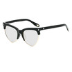 SHAUNA Fashion Half Frame Women Cat Eye Sunglasses Nail Decoration Retro Gradient Lens Glasses UV400
