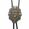 Men Bolo Tie Original Initial Letter Western Cowboy Cowgirl Wedding Bolo Tie Leather Necklace
