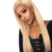 T-top Hair 613 Blonde Long Silky Straight 100 Virgin Human Hair Blonde Straight Glueless Lace Front Wig With Baby Hair For Ladie