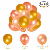 Esonmus 60pcs Latex Balloons 12 Inch Thicken Ballon 12" Solid Color Balloon 3 Assorted Colors with Balloon Ribbon