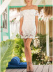 Off-the-Shoulder Lace Floral Crochet Hollow Out Slim Elegant Mini Dress Homecoming Dress