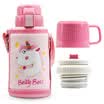 Cup bear child cup with straw child cup 316 stainless steel double cover dual-use baby cup boys&girls insulation pot 600ML 3D version - unicorn