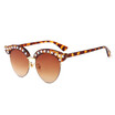 SHAUNA Venetian Pearl Decoration Half Frame Women Cat Eye Sunglasses Fashion Pearl Effect Frame Ladies Clear Lens Shades UV400