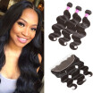 Glary Hair Malaysian Virgin Hair Body Wave with Frontal 3 Bundles with Lace Frontal Body Wave Hair Nice Hair Thick