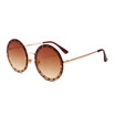 SHAUNA Luxury Crystal Decoration Women Round Sunglasses Oversize Ladies Rimless Shades UV400