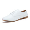 2018 Spring women oxford shoes ballerina flats shoes women genuine leather shoes moccasins lace up loafers white shoes
