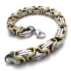 Hpolw Stainless Steel Link Box Mens Bracelet Gold Silver 9 Inch