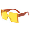 SHAUNA Oversize Half Frame Women Square Sunglasses Fashion Men Orange Yellow Lens Glasses UV400