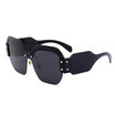 SHAUNA Fashion Half Frame Women Square Sunglasses Vintage Men Blue Integrated Tinted Lens Shades UV400