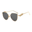 SHAUNA New Arrival Fashion Angels Wings With Chain Women Cat Eye Sunglasses Metal Frame Men Yellow TintedClear Lens Glasses