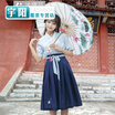 Ancient style womens clothing Han costume womens fairy girl Qi waist skirt improved costume costume fresh&elegant