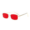 SHAUNA Classic Women Small Rectangle Sunglasses Summer Styles Popular Men Clear Red Lens Shades UV400