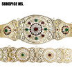 SUNSPICE MS Indian Gold Color Round Metal Belt Long Waist Chain Waistband Wedding Resin Jewelry For Women Hollow Flower Bijoux