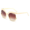 SHAUNA Oversize Women Half Frame Sunglasses Brand Designer Fashion Ladies Unique Round Gradient Lens Shades UV400