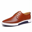 New 2018 Men Casual Shoes Leather Summer Breathable Holes Luxury Brand Flat Shoes for Men Drop Shipping