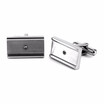 Frosted Stainless Steel Crystal Square Cufflinks for Men